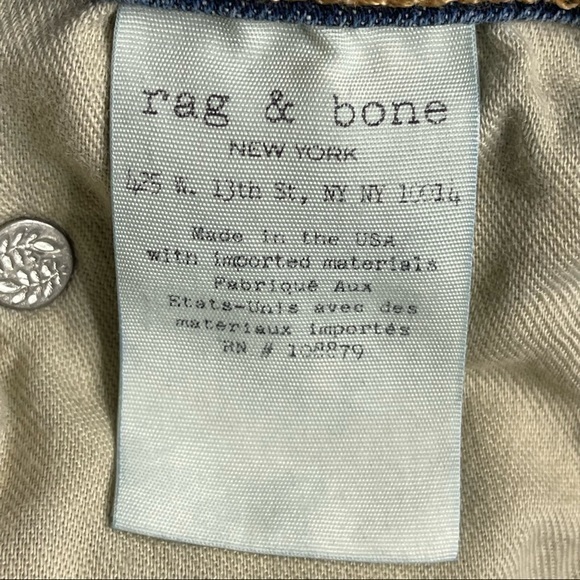 Rag & Bone Flare High Rise Jeans Raw Hem Medium Wash Jeans - Picture 9 of 12